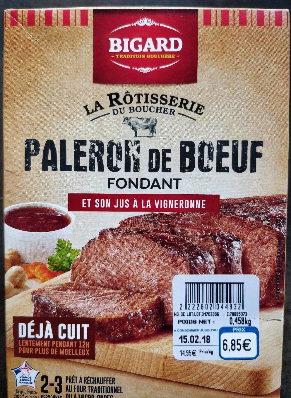 Bigard Paleron de bœuf fondant packshot