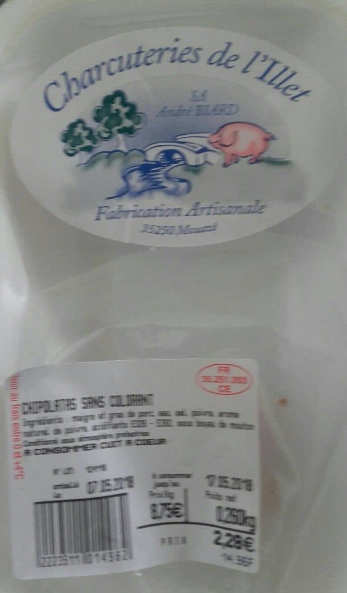 Open Food Facts Chipolatas sans colorants packshot