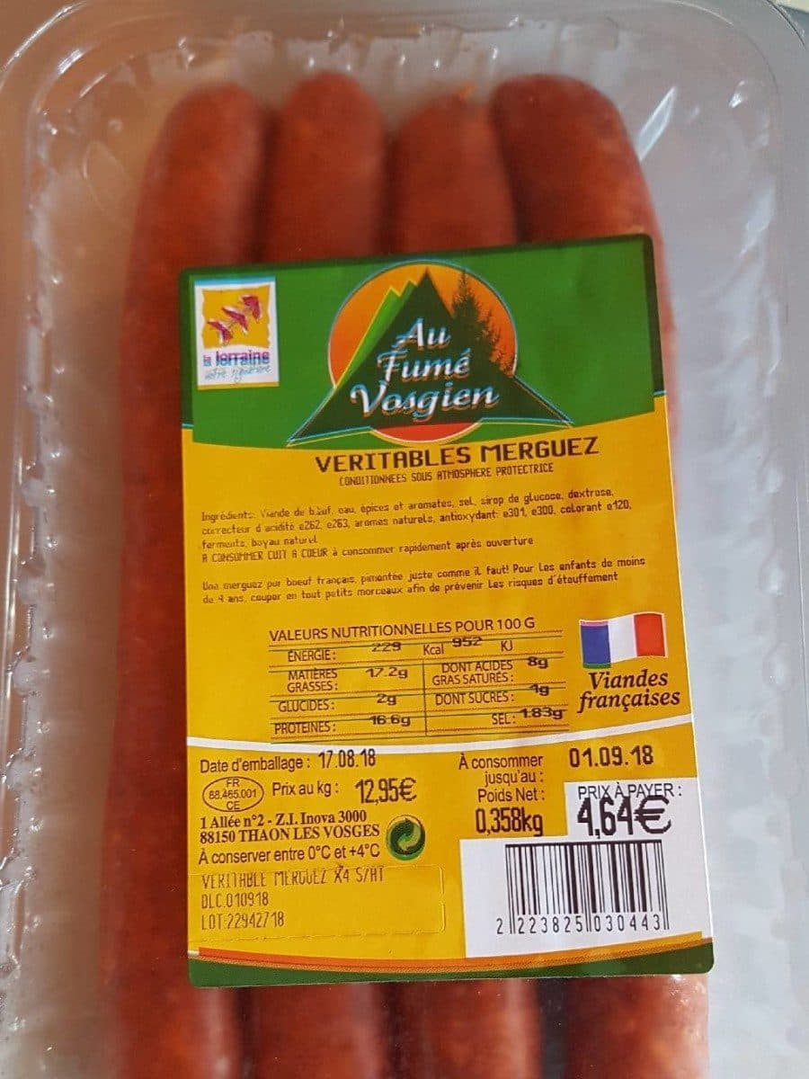 Open Food Facts véritables merguez packshot
