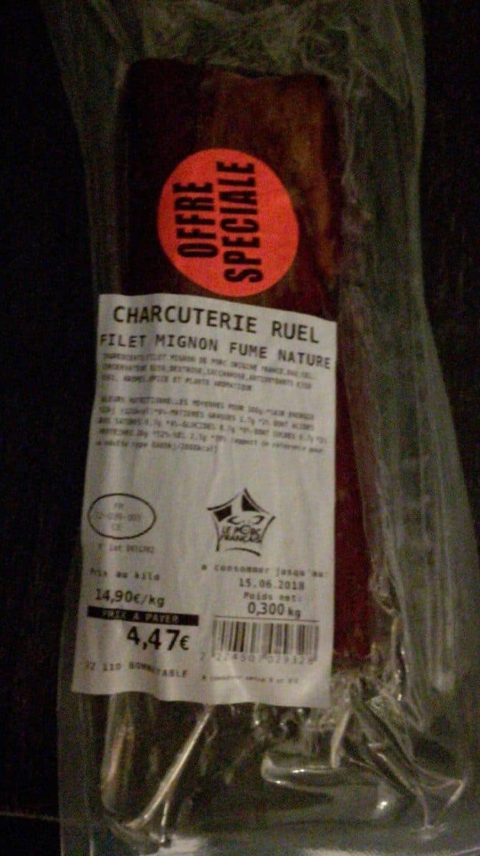 Open Food Facts Filet mignon fumé nature packshot