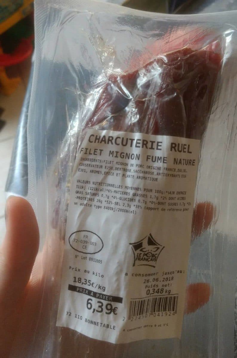 Charcuterie Ruel Filet mignon fumé nature packshot