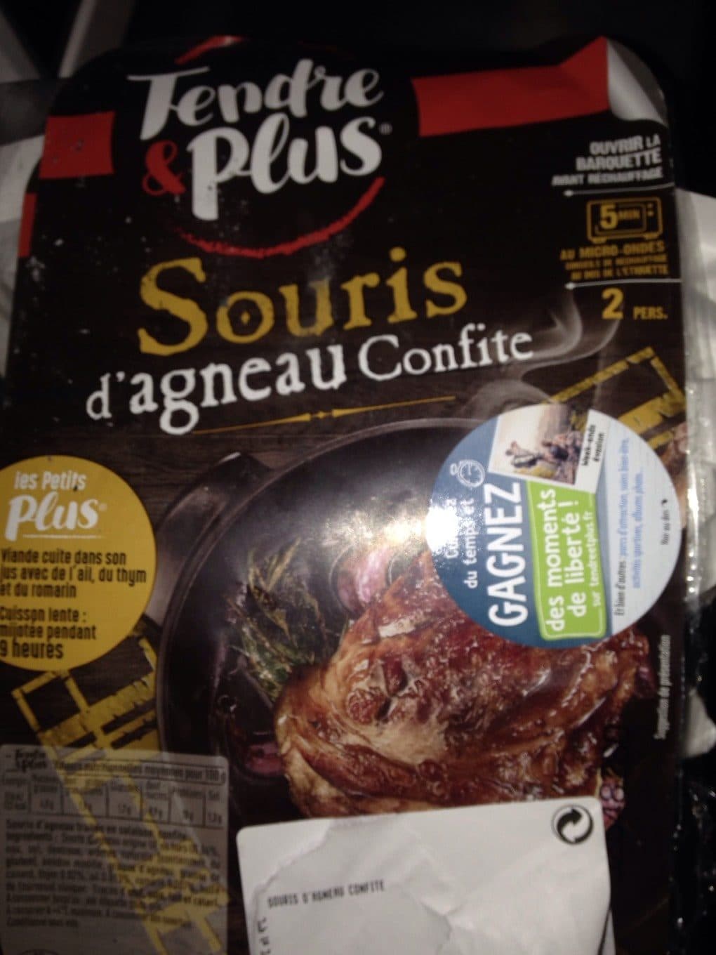 Tendre & Plus Souris d agneau confite packshot