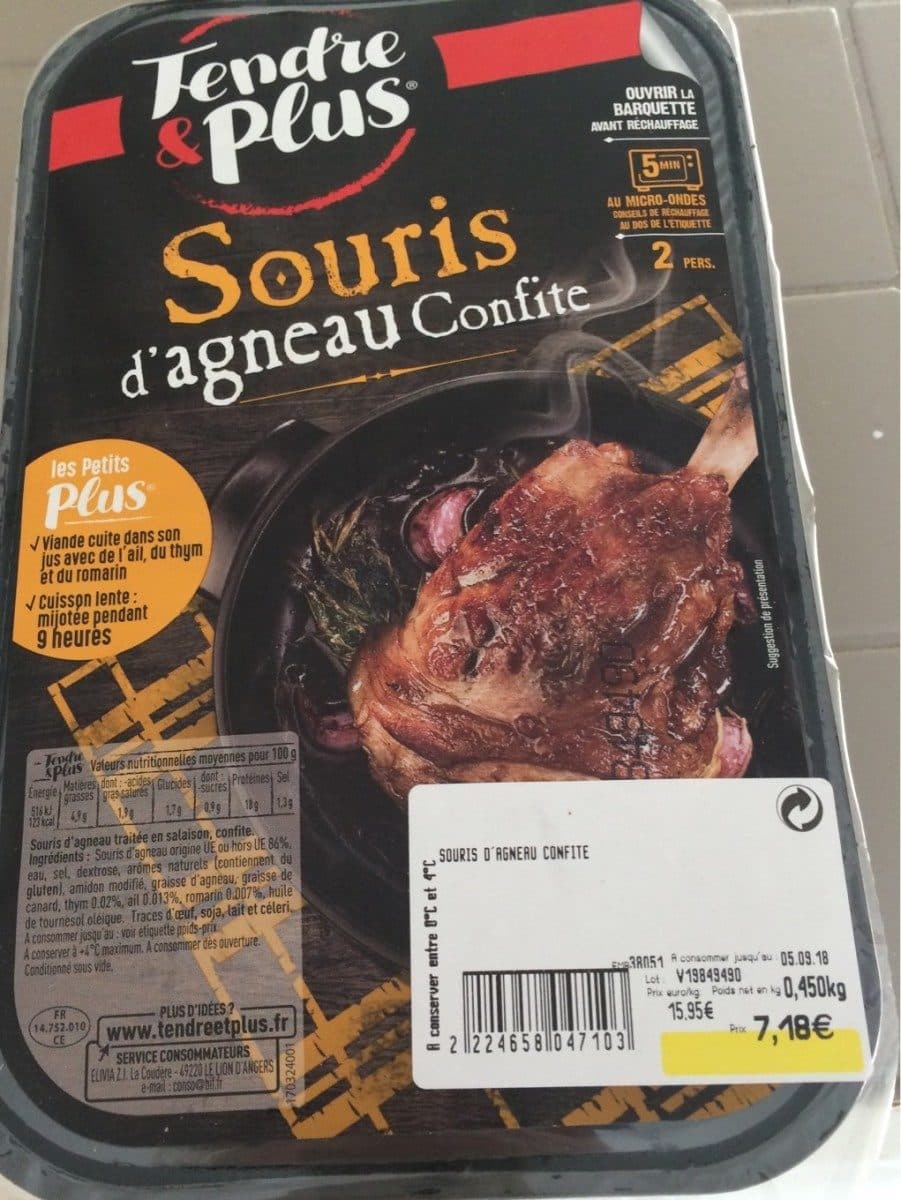 Tendre & Plus Souris d'agneau confite packshot