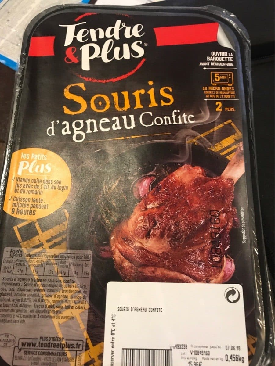 Tendre & Plus Souris d'agneau confite packshot