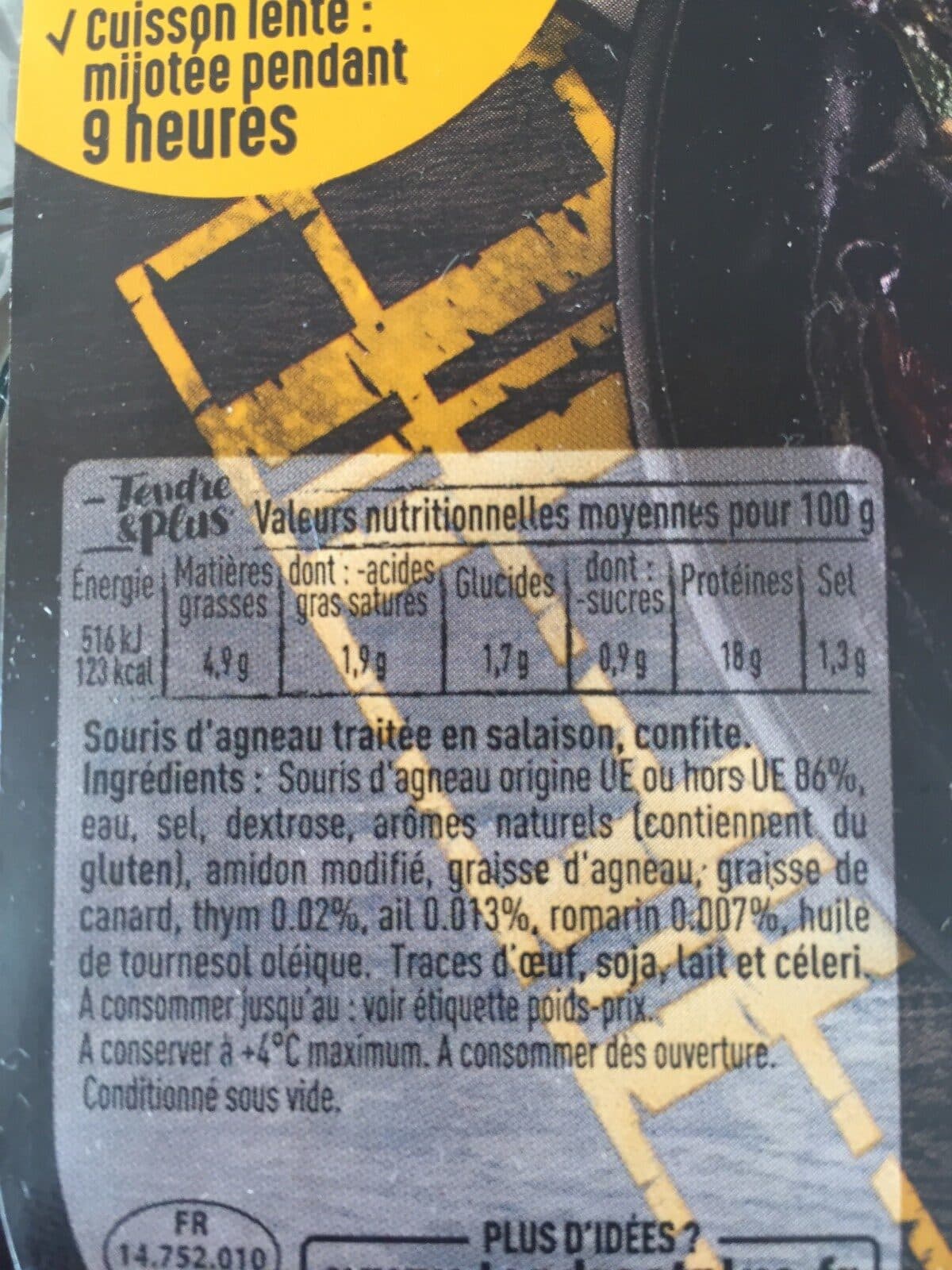 Tendre & Plus souris d'agneau confite packshot