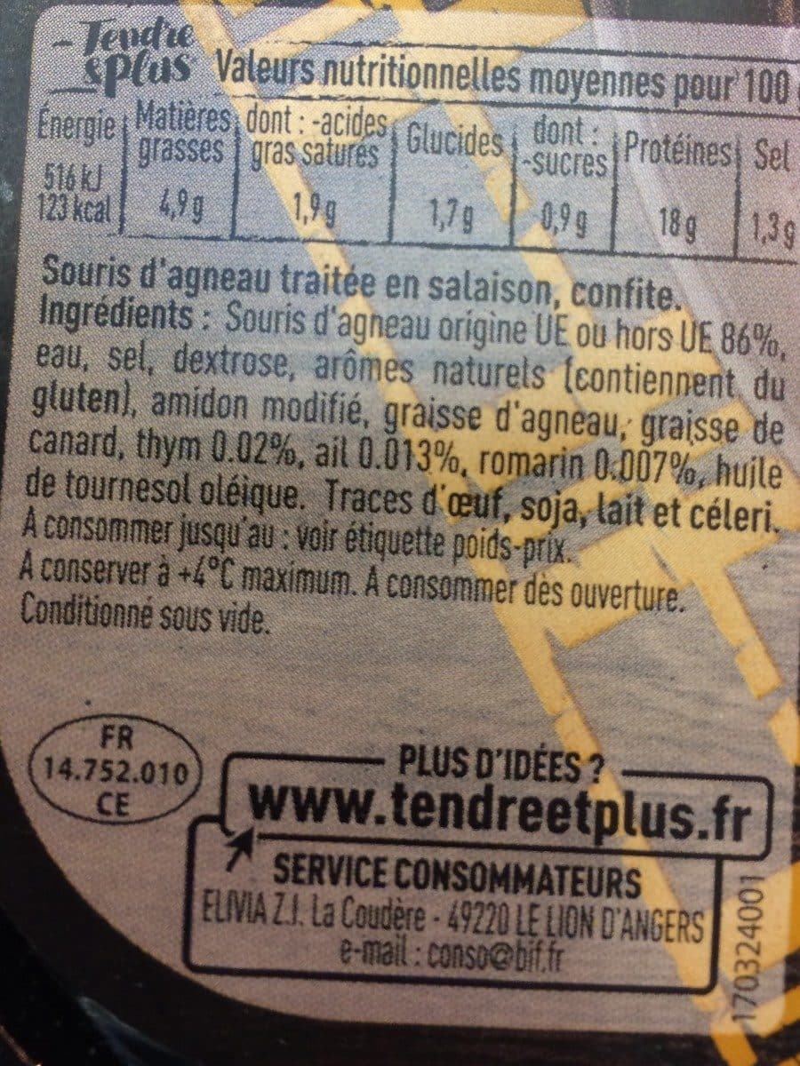Selivia Souris d'agneau confite packshot