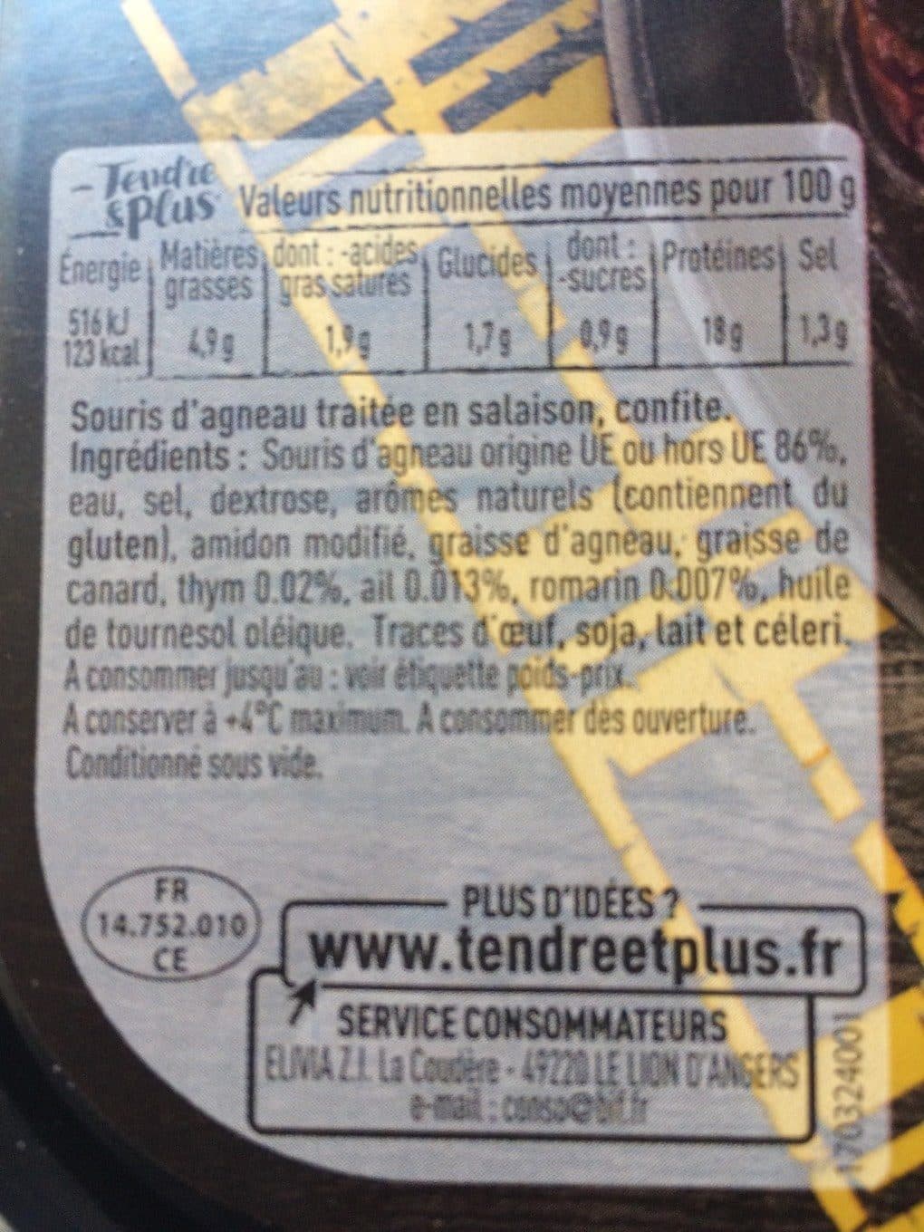 Tendre & Plus Souris d'Agneau confite packshot