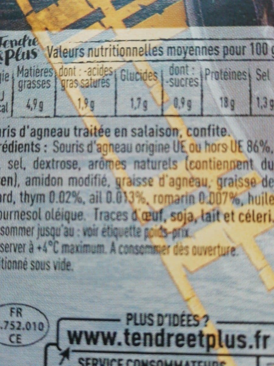 Tendre & Plus Souris d'agneau confite packshot