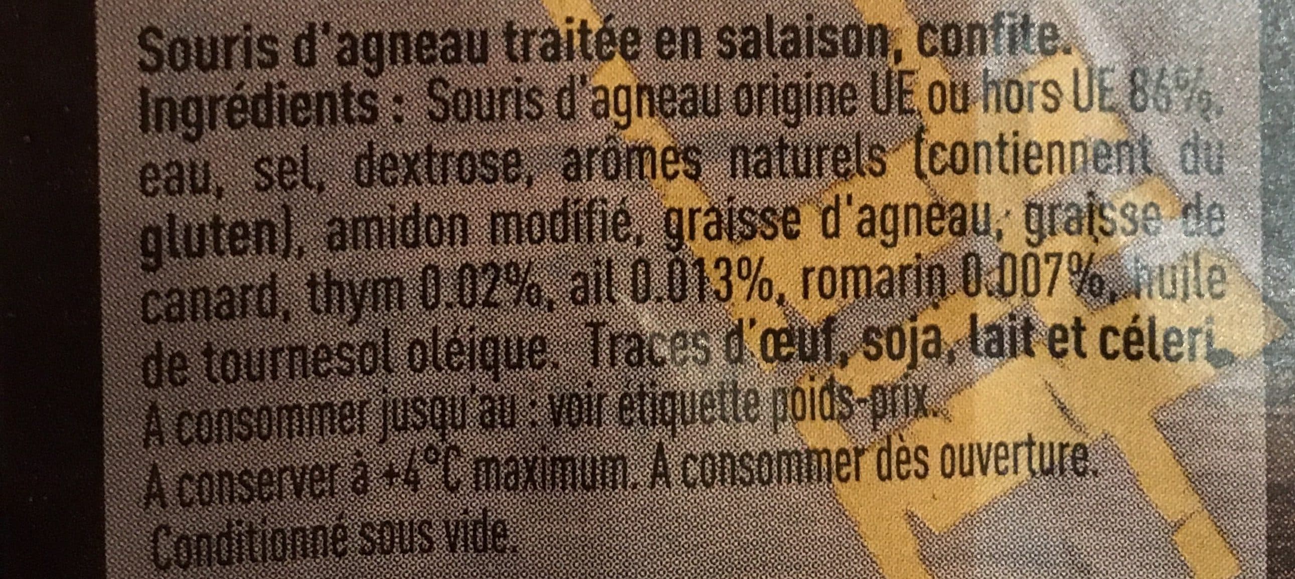 Tendre Et Plus Souris d'agneau confite packshot