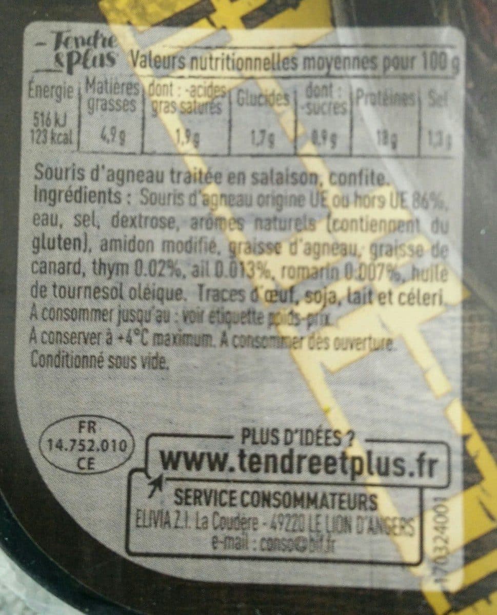 Tendre & Plus Souris d'agneau confite packshot
