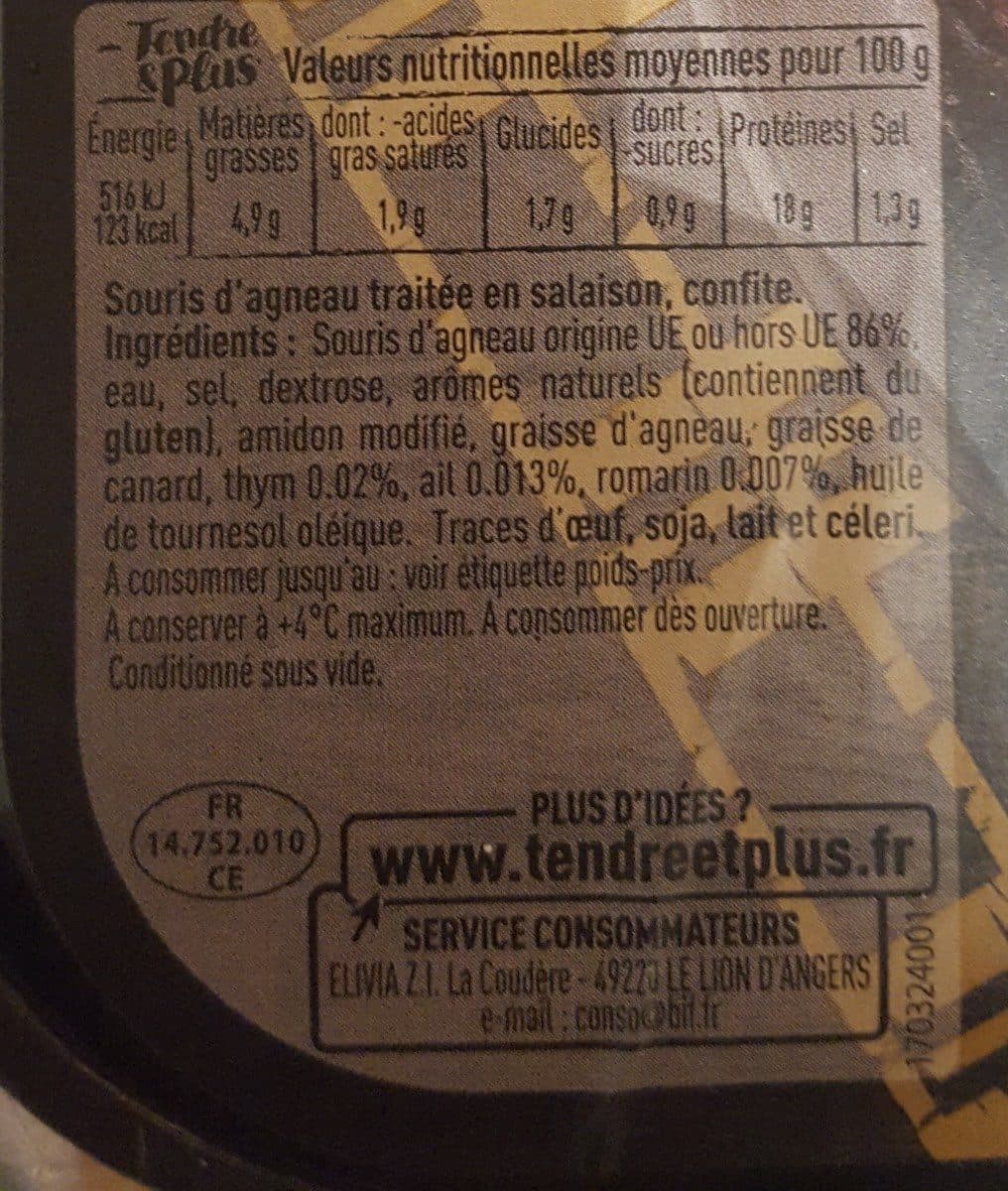 Tendre & Plus Souris d agneau confite packshot