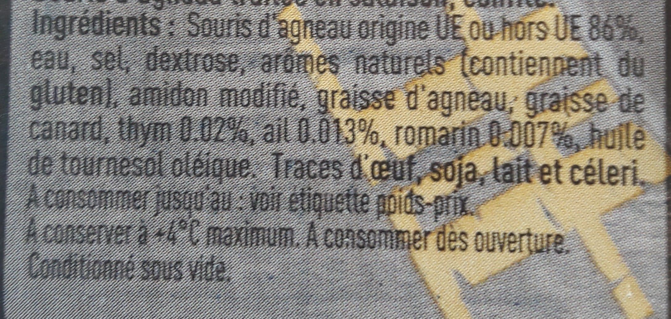 Tendre & Plus Souris d'agneau confite packshot