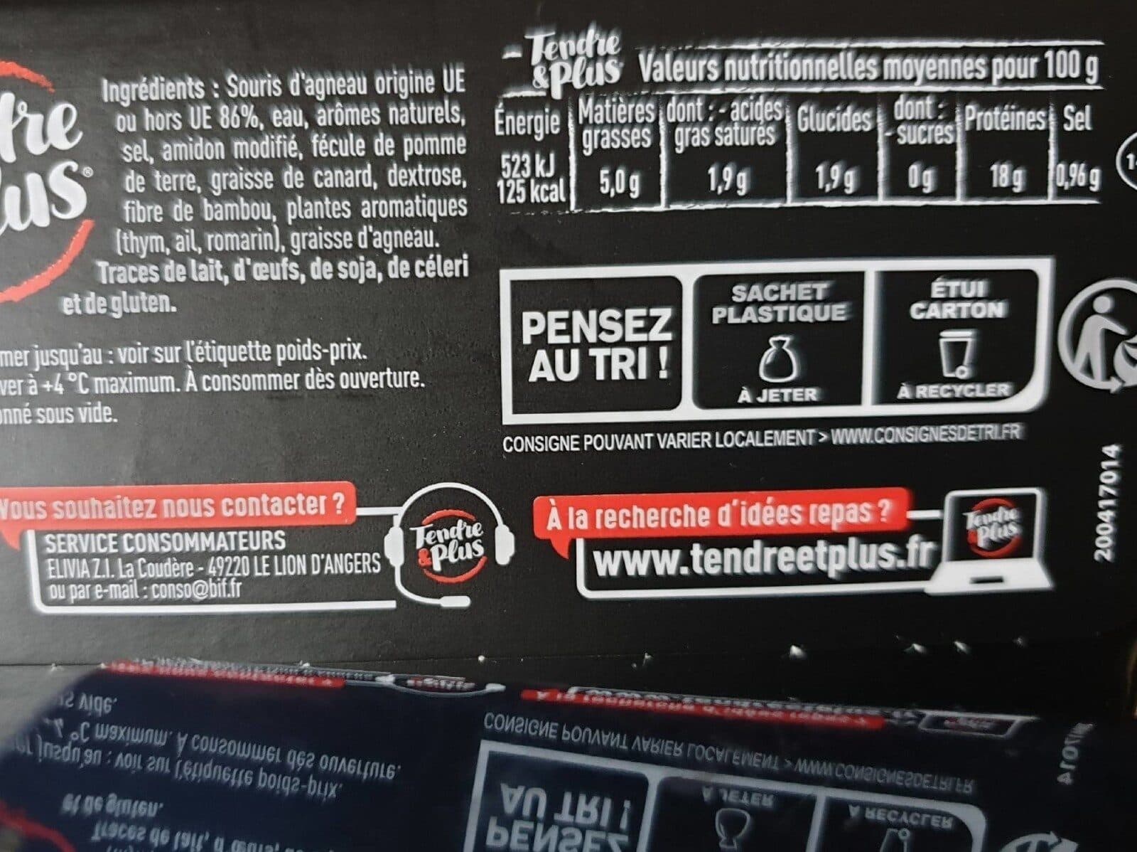 Tendre & Plus Souris d'agneau packshot