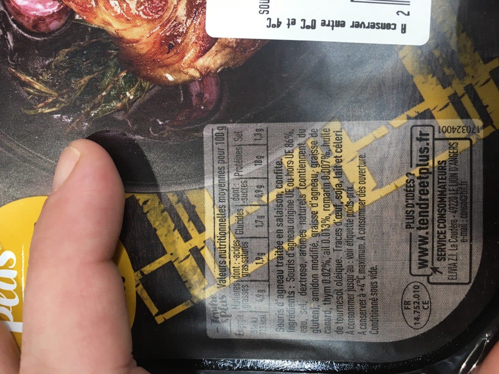Tendre & Plus Souris d'agneau confite packshot
