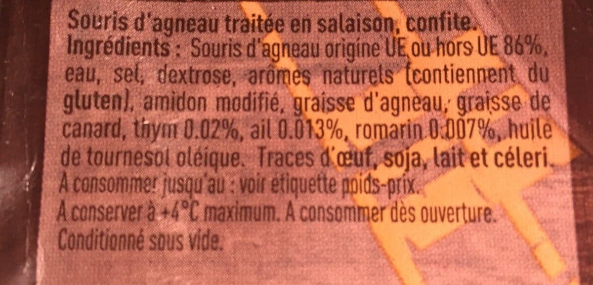 Tendre & Plus Souris d'agneau confite packshot