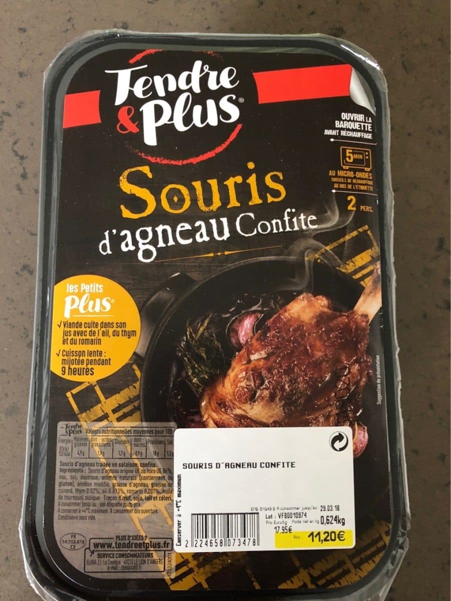 Tendre et plus Souris d’agneau confite packshot
