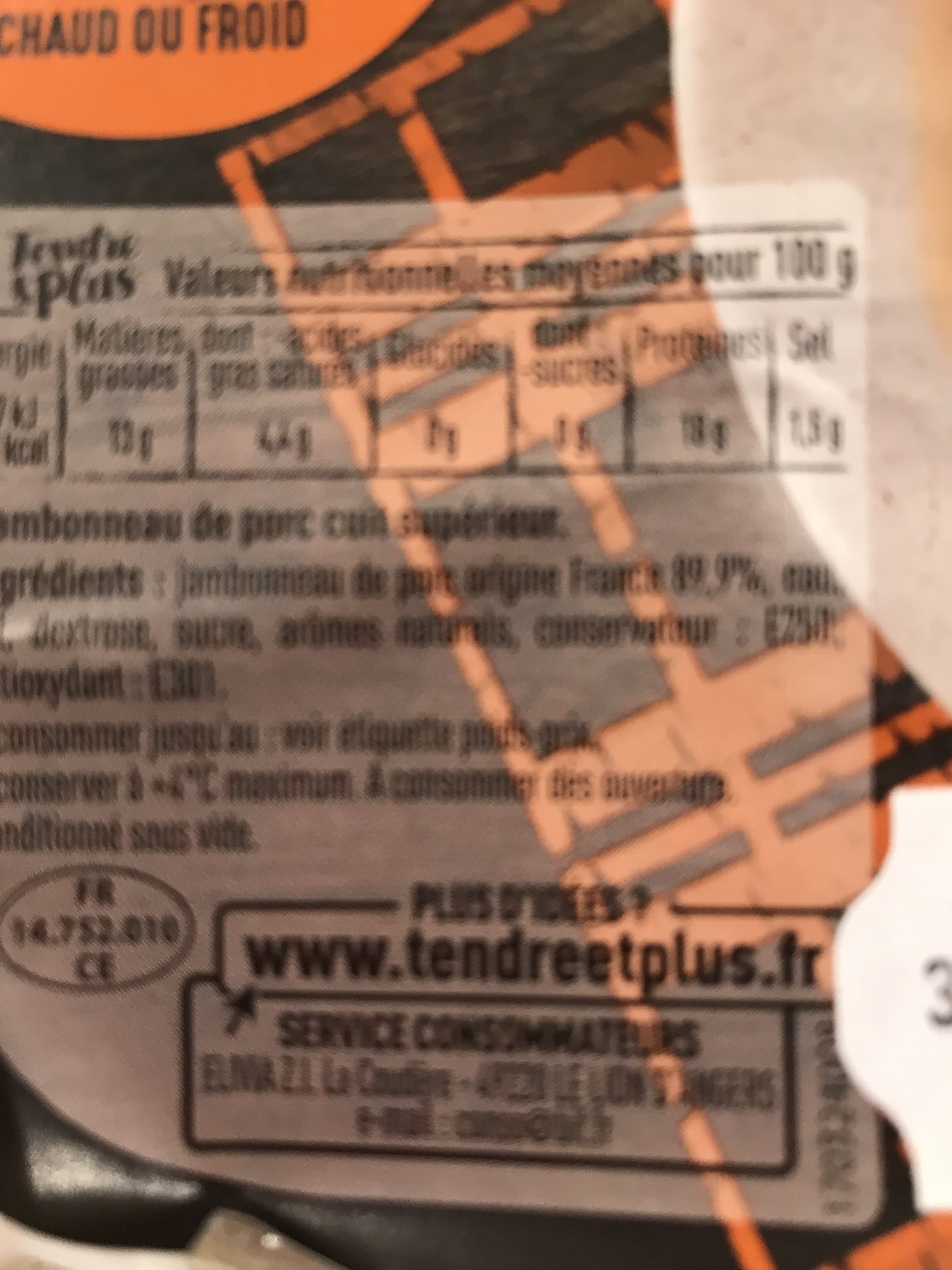 Tendre & Plus Jambonneau porv cuit packshot