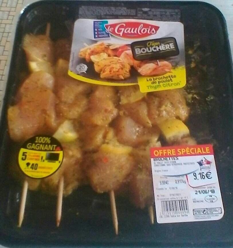 Open Food Facts Brochettes de poulet thym citron packshot