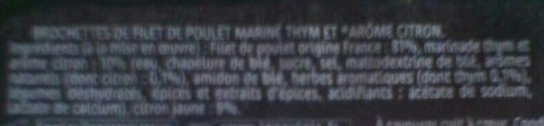 Open Food Facts Brochettes de poulet thym citron packshot