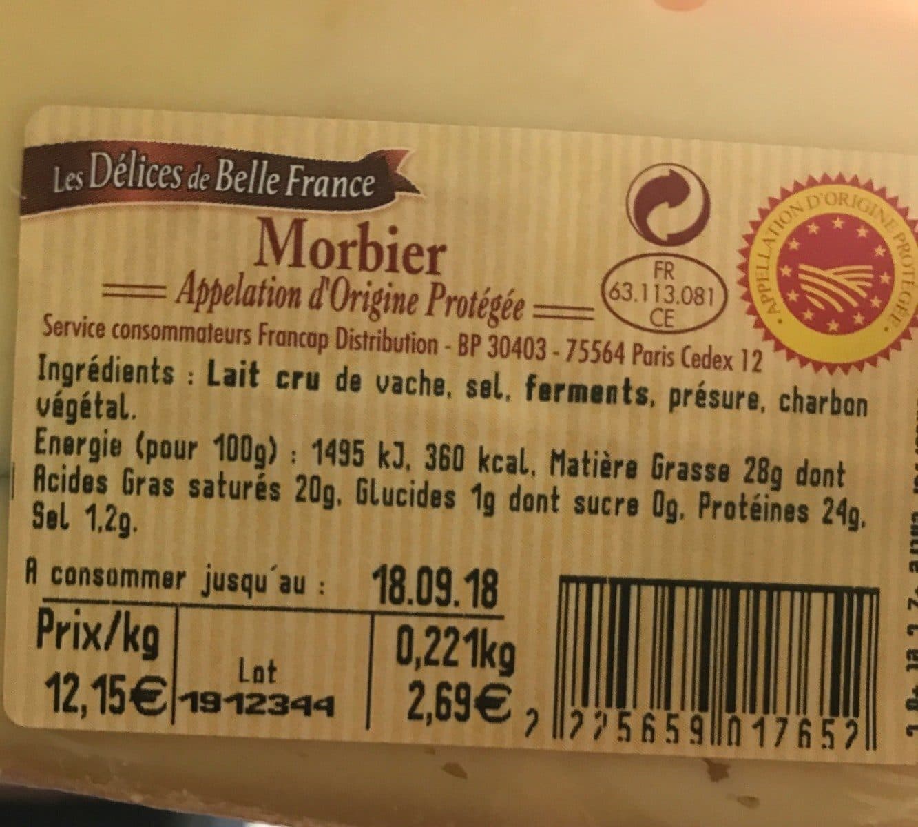 Les Délices de Belle France Morbier packshot