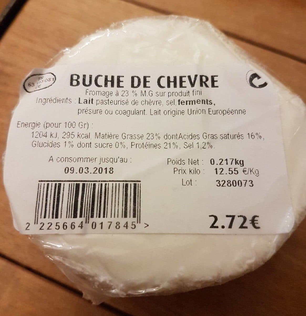 Open Food Facts Bûche de chèvre packshot