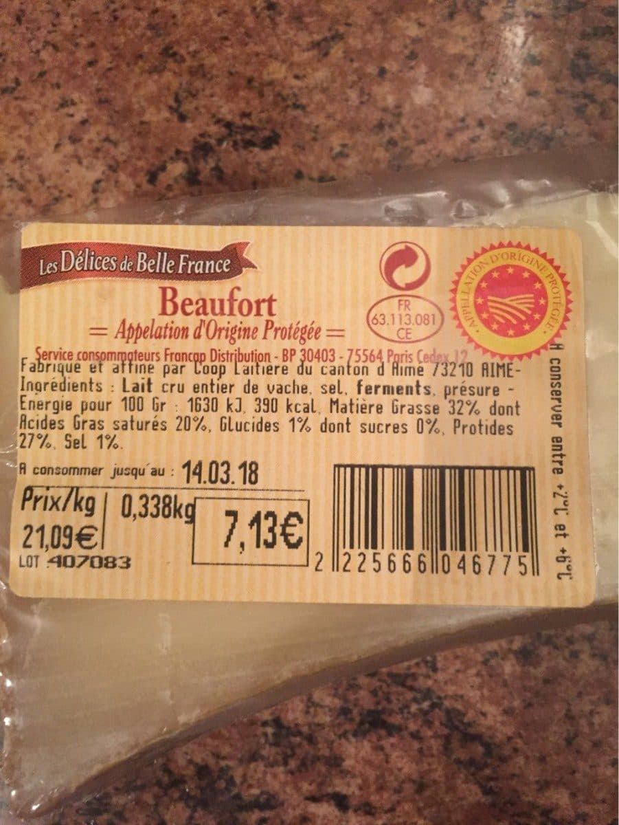 Les Délices de Belle France Beaufort packshot