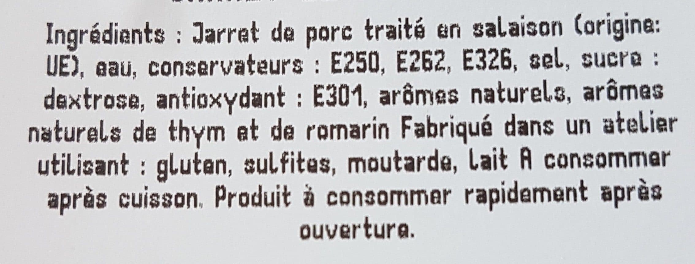 Open Food Facts Jarret de porc fumé packshot