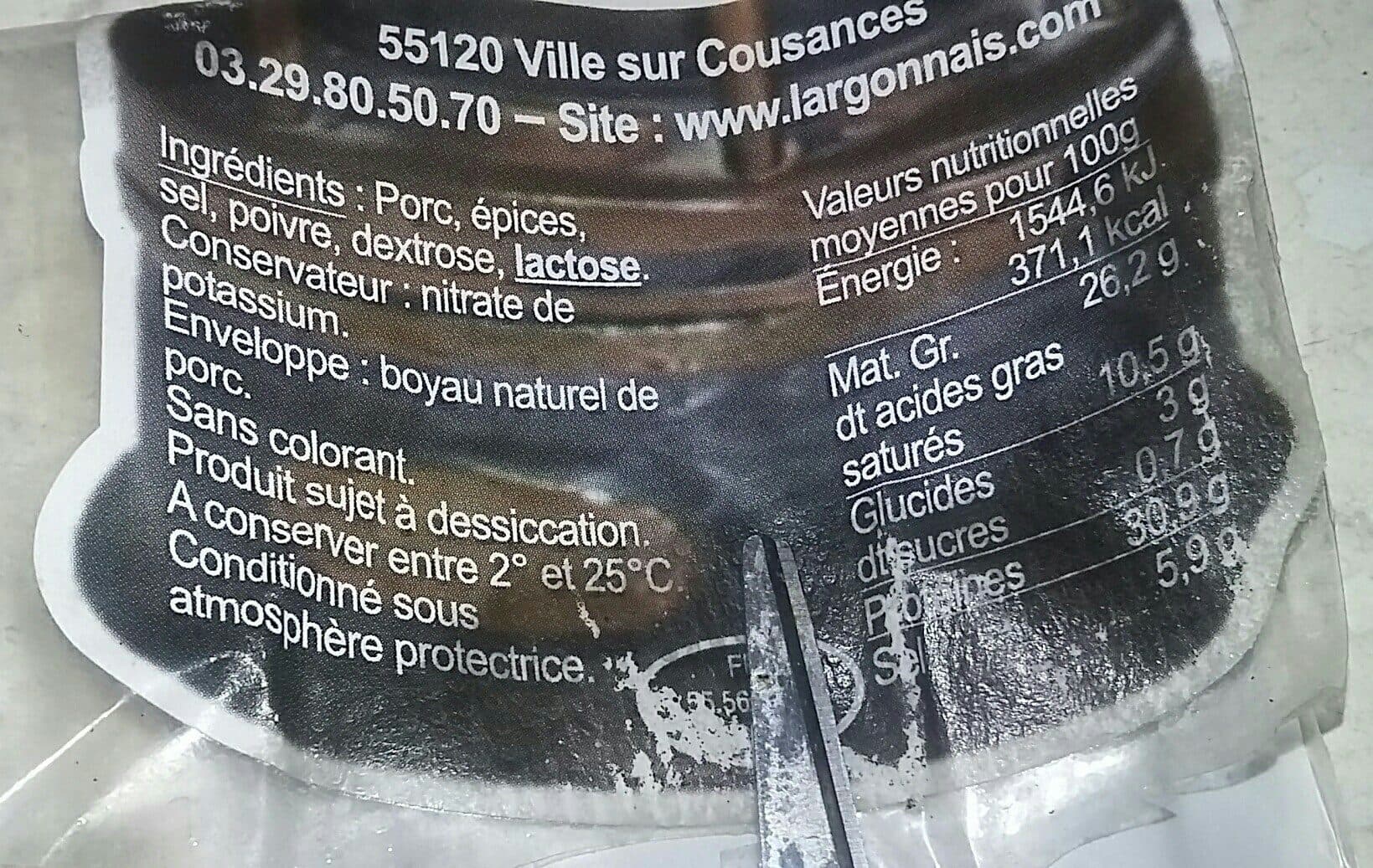 Open Food Facts Saucisson sec packshot
