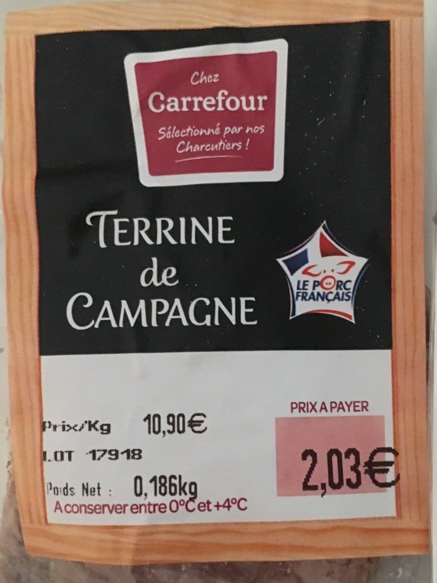 Chez Carrefour Terrine de campagne packshot