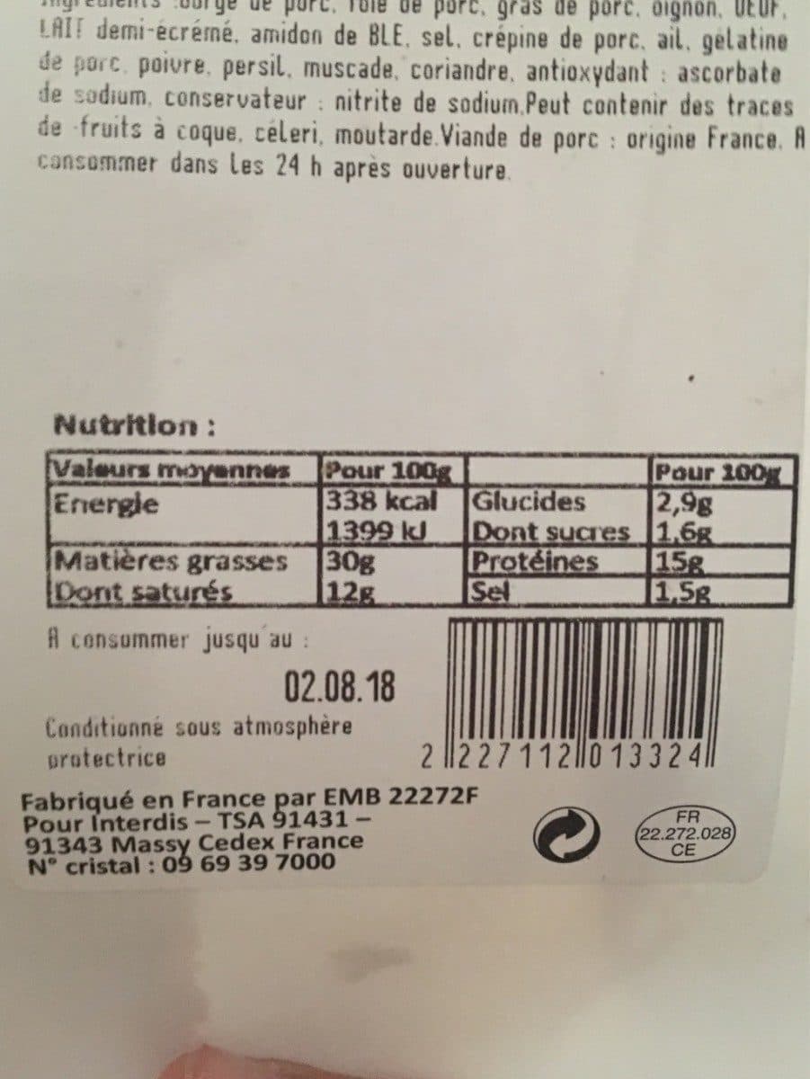 Chez Carrefour Terrine de campagne packshot