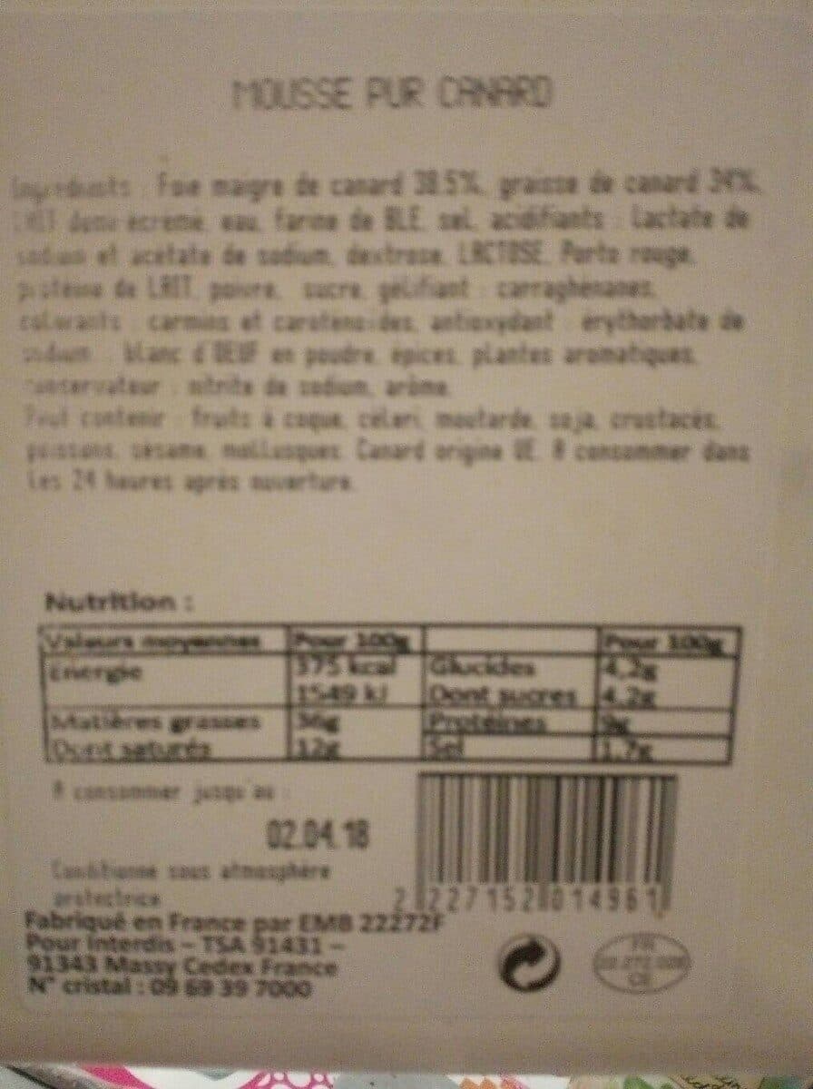 Open Food Facts Mousse canard packshot