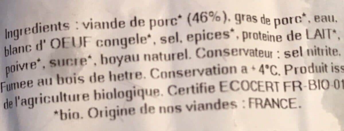 Open Food Facts Saucisse de Francfort packshot