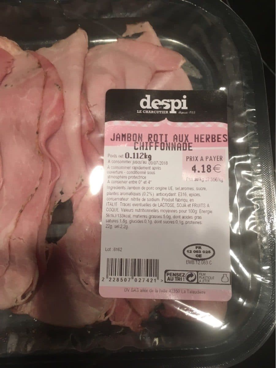 Despi Jambon cuit aux herbes packshot