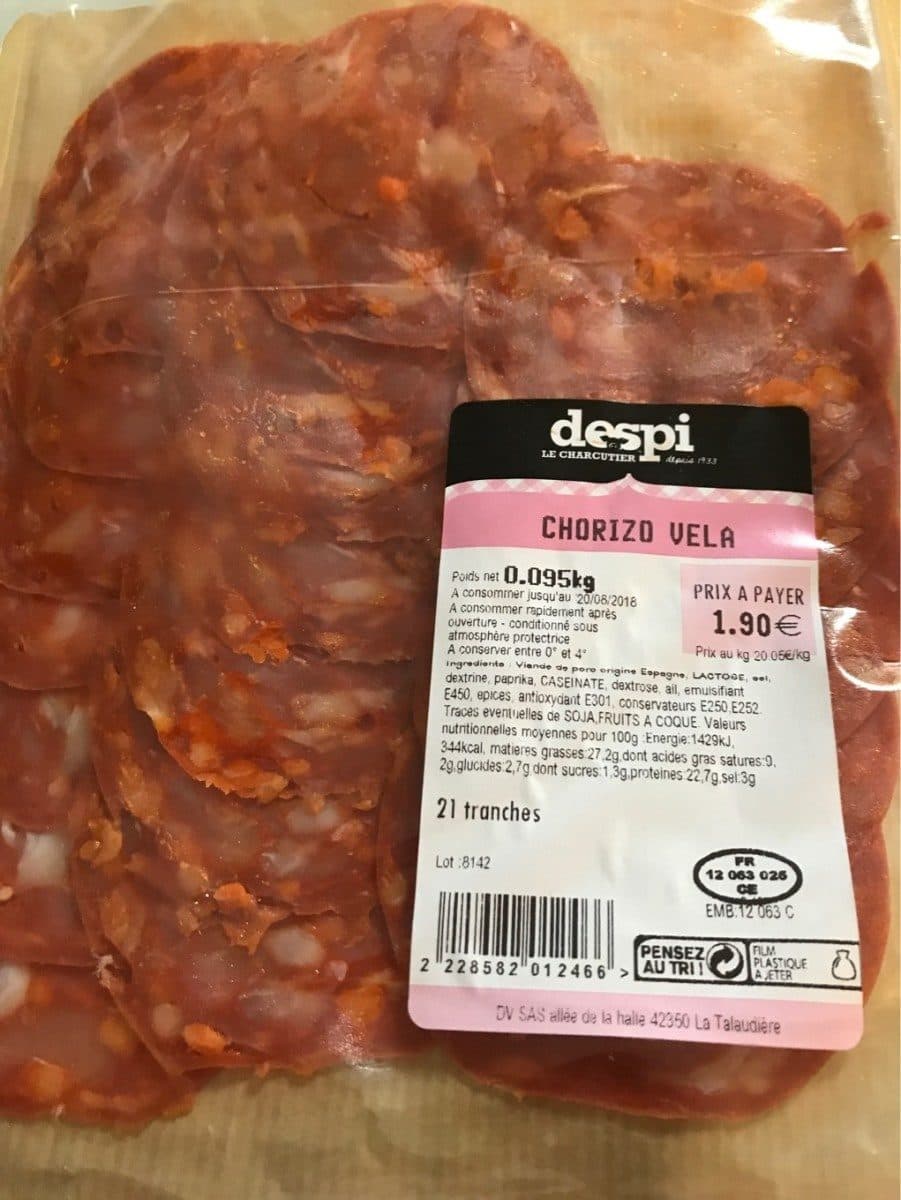 Open Food Facts Chorizo vela packshot