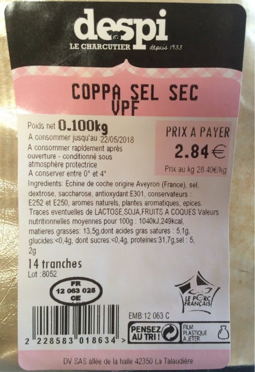 Open Food Facts COPPA SEL SEC packshot