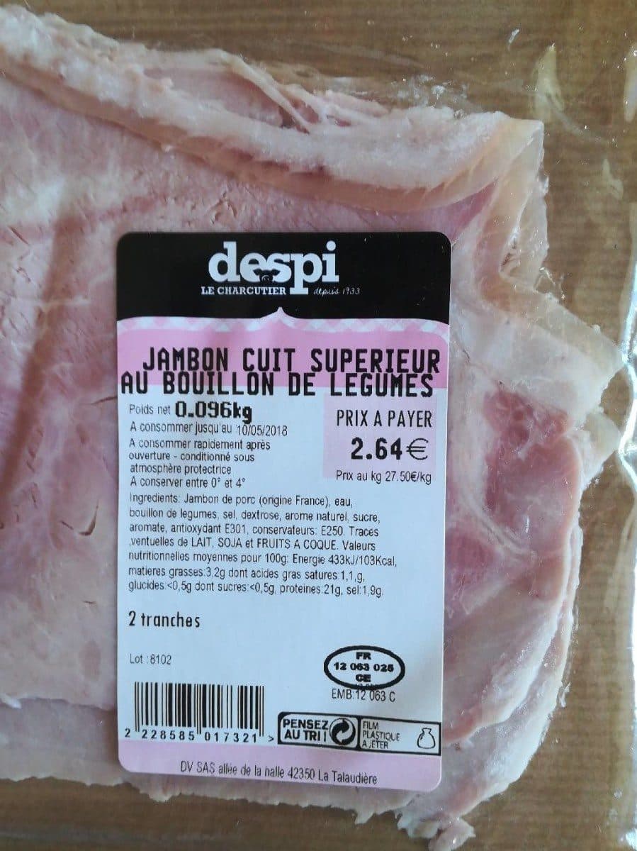Open Food Facts Jambon cuit supérieur au bouillon de legumes packshot