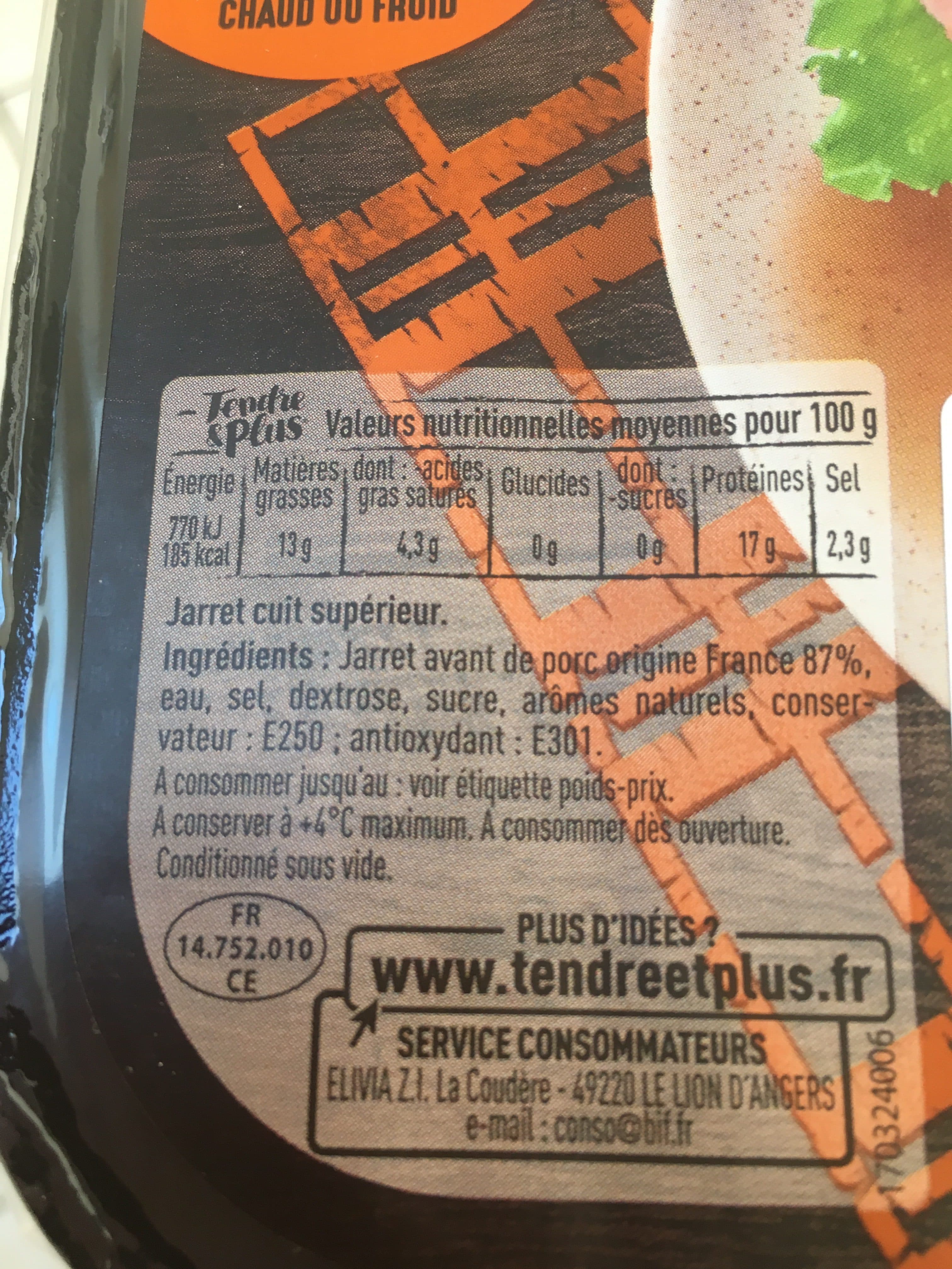 Tendre Et Plus Jarret cuit packshot
