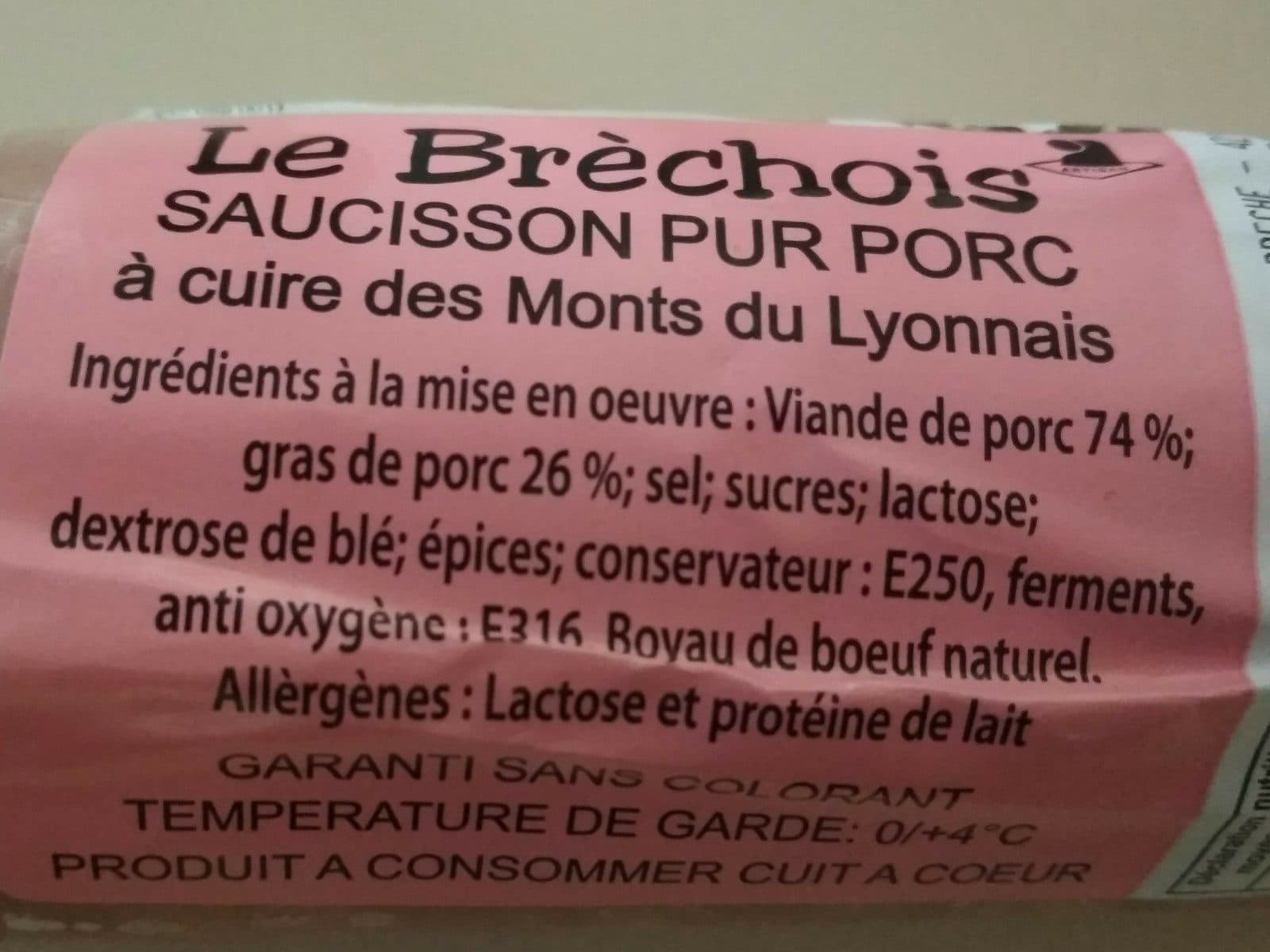 Open Food Facts Saucisson à cuir packshot