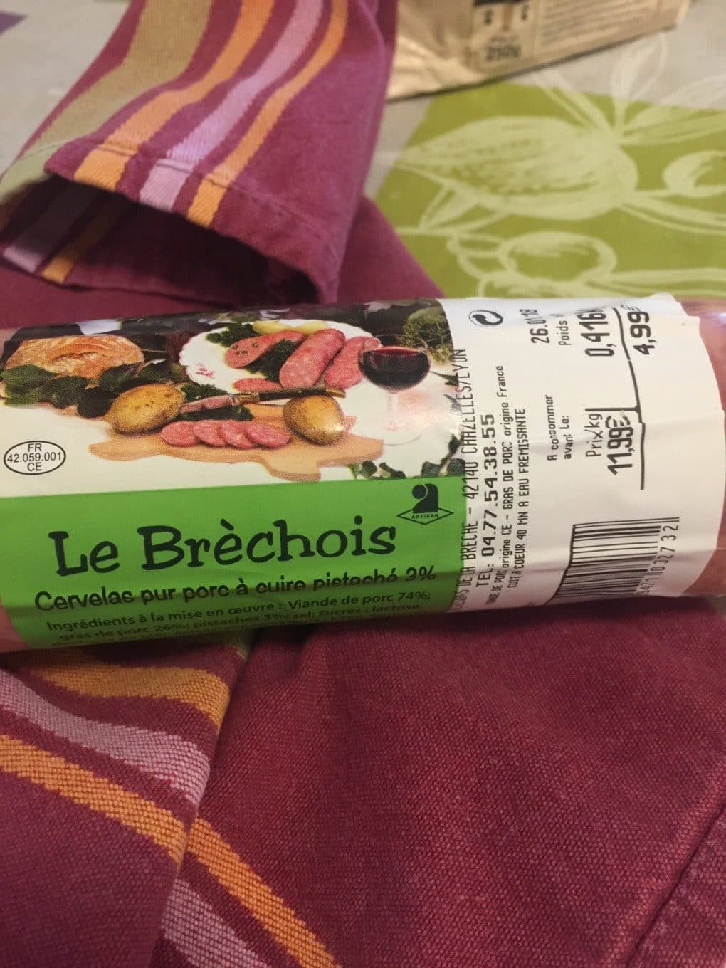 Le Brechois Cervelas pur porc pistache packshot