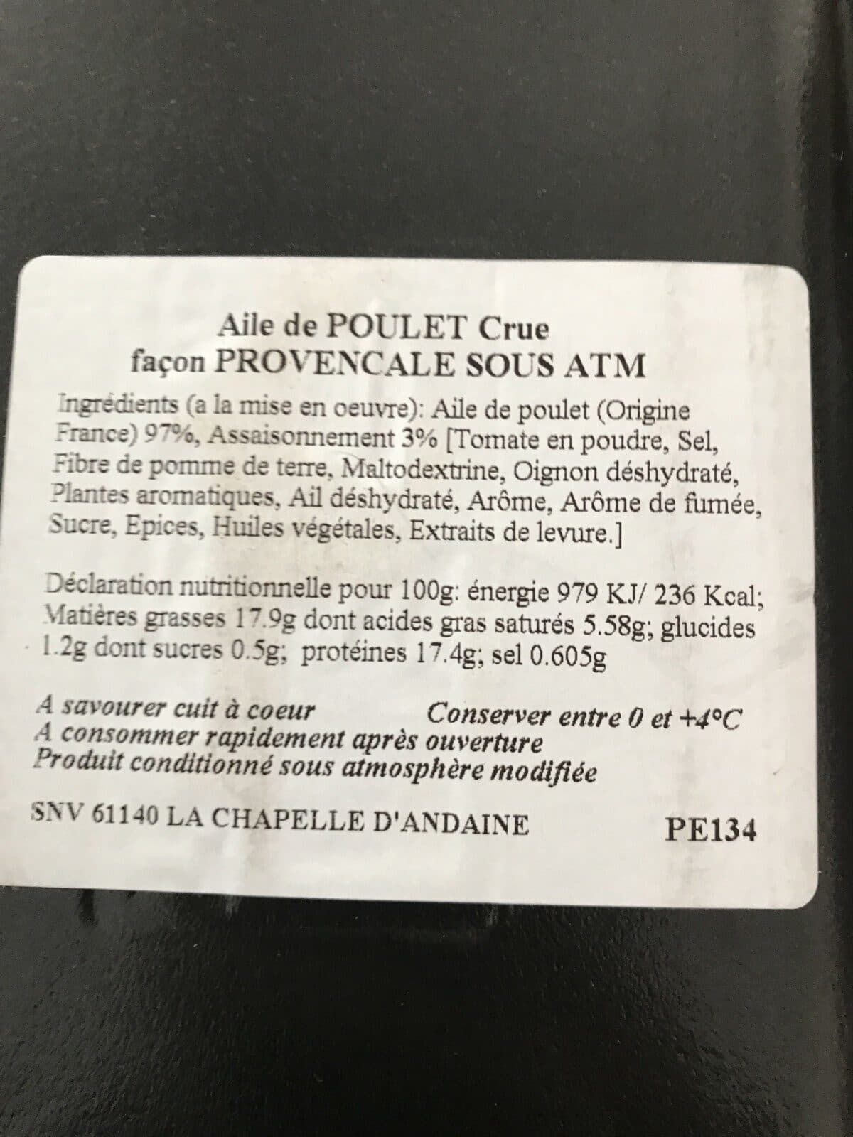 Open Food Facts Aile de poulet saveur provencal packshot