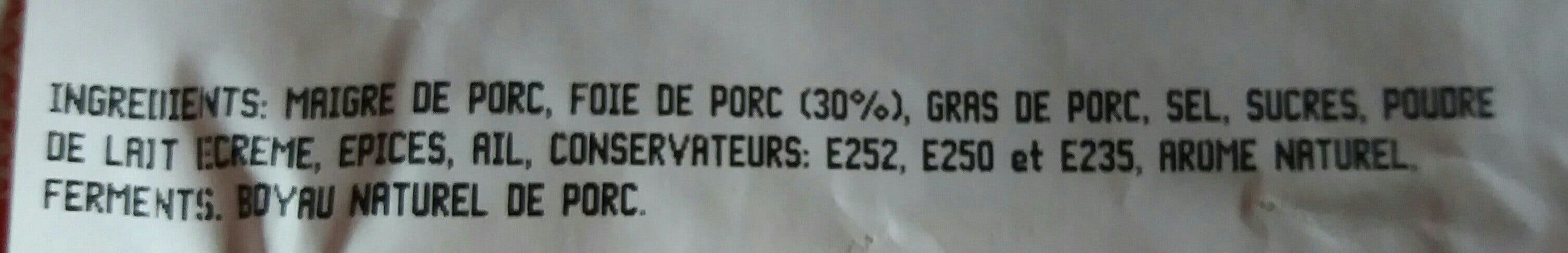 Open Food Facts Saucisse de foie sèche packshot
