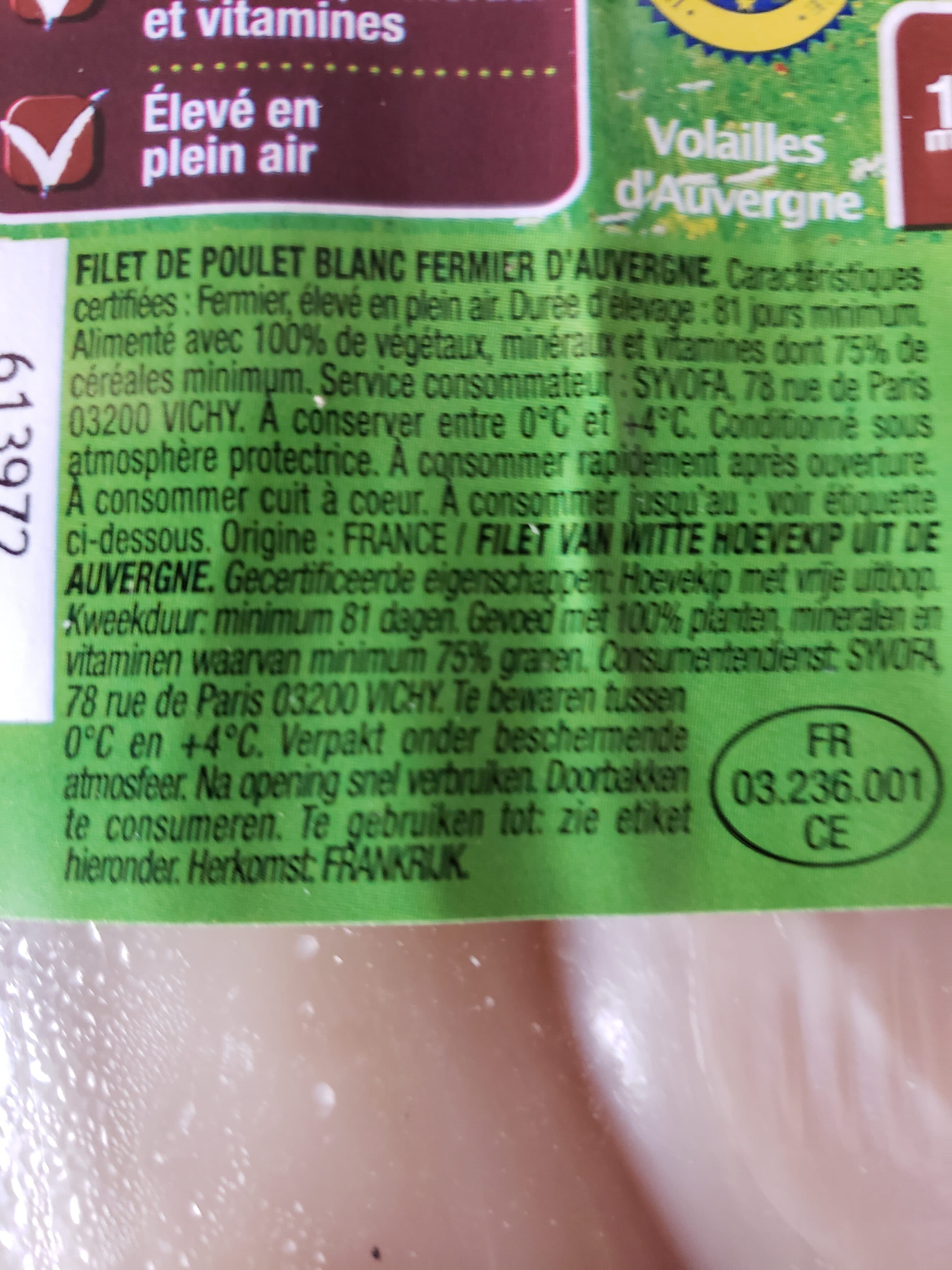 Cora Filets de poulet blanc fermier d'Auvergne packshot