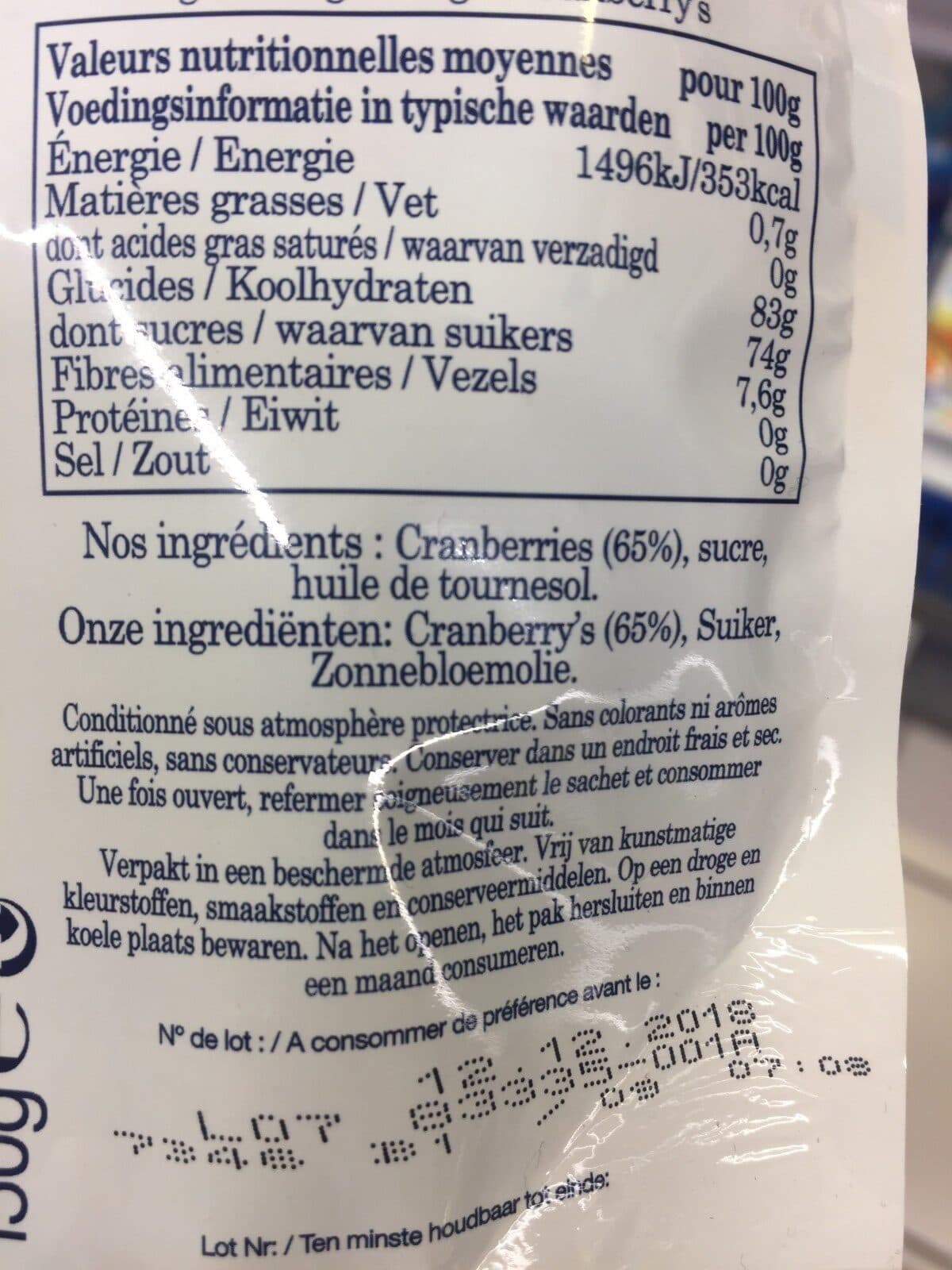 Ocean Spray Craisins packshot