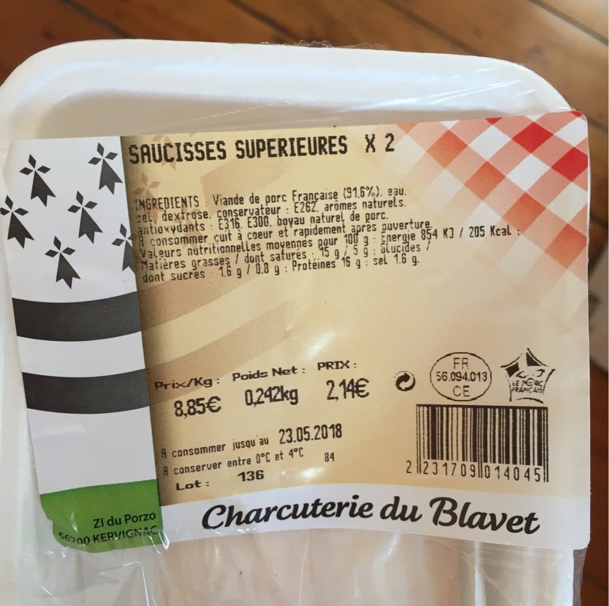 Open Food Facts Saucisses superieures packshot