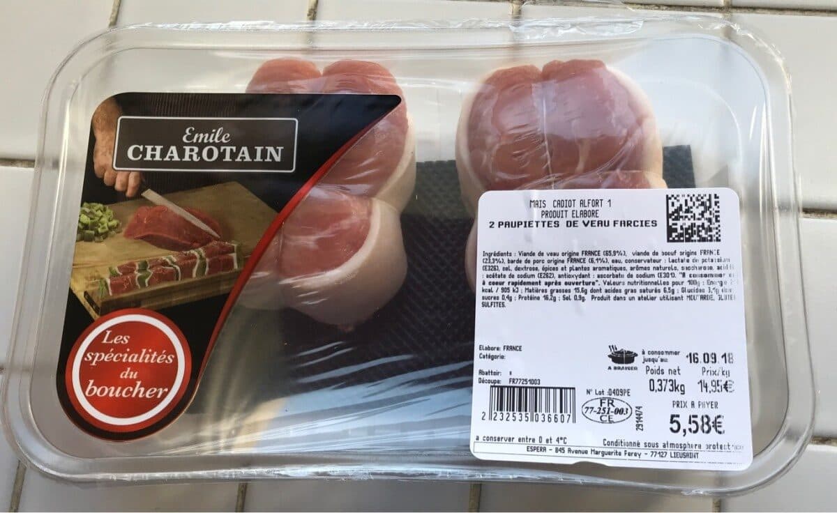 Open Food Facts Paupiettes de veau farcies packshot