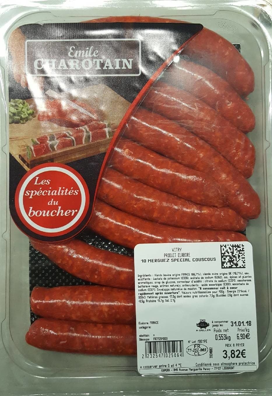 Emile Charotain 10 merguez spécial couscous packshot