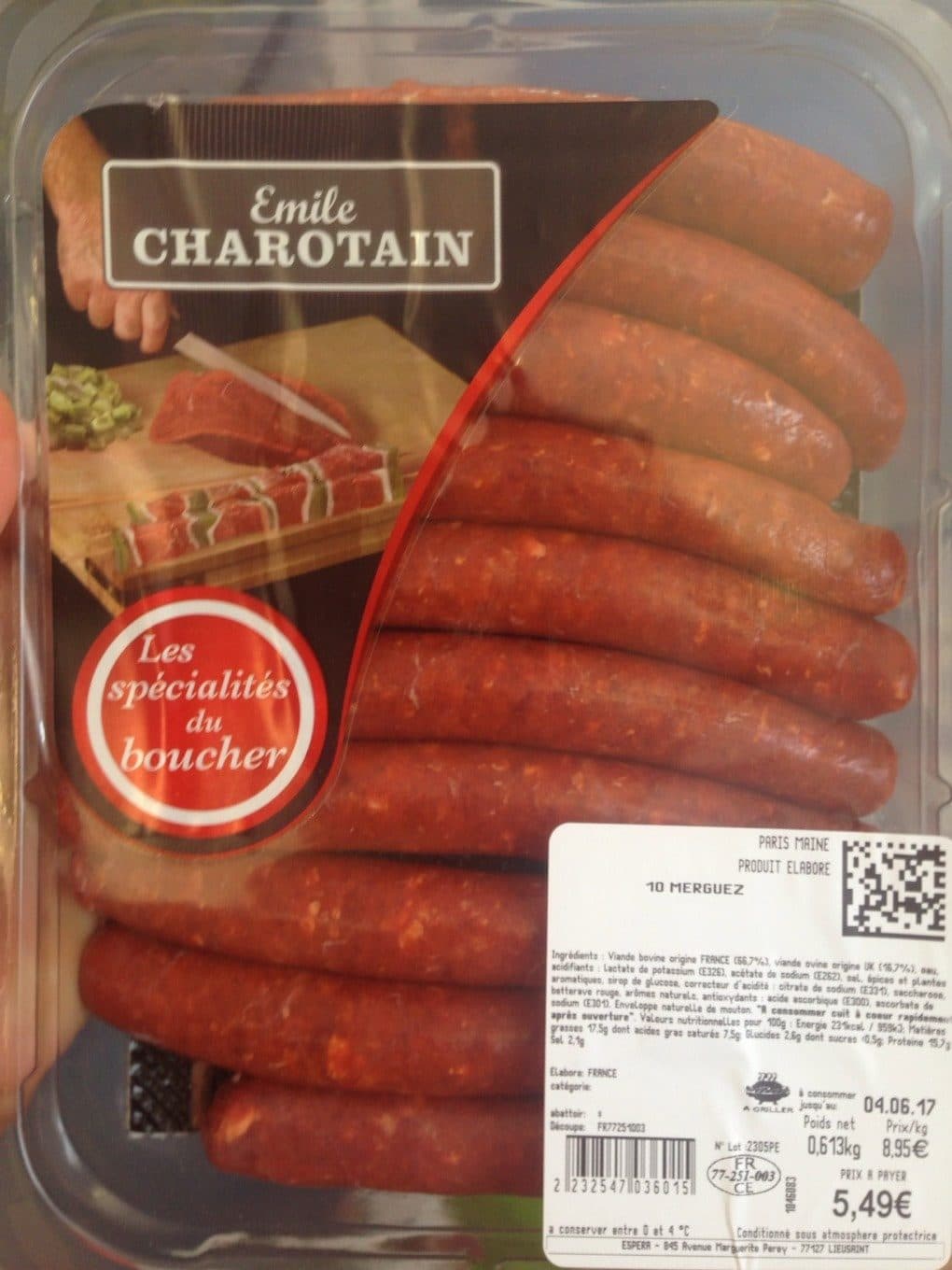 Emile CHAROTAIN Merguez packshot
