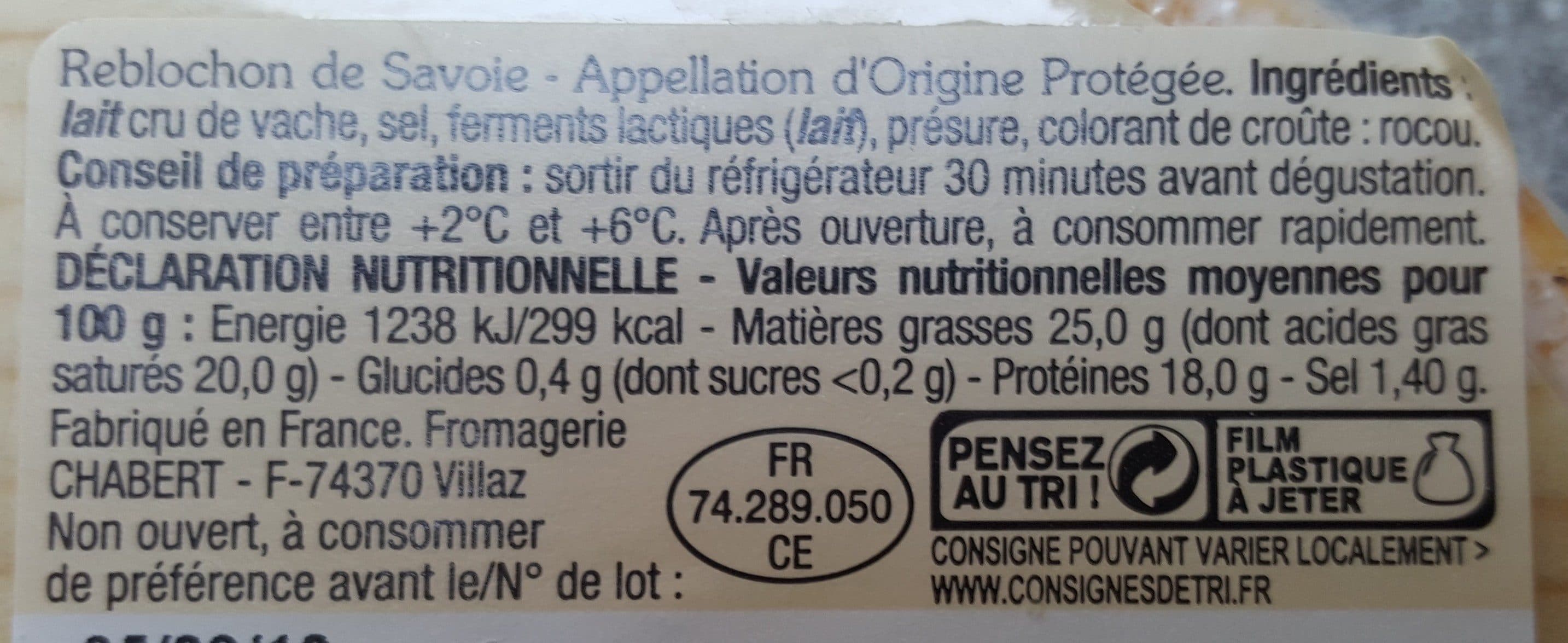 Saveurs de nos Régions Reblochon de Savoie packshot