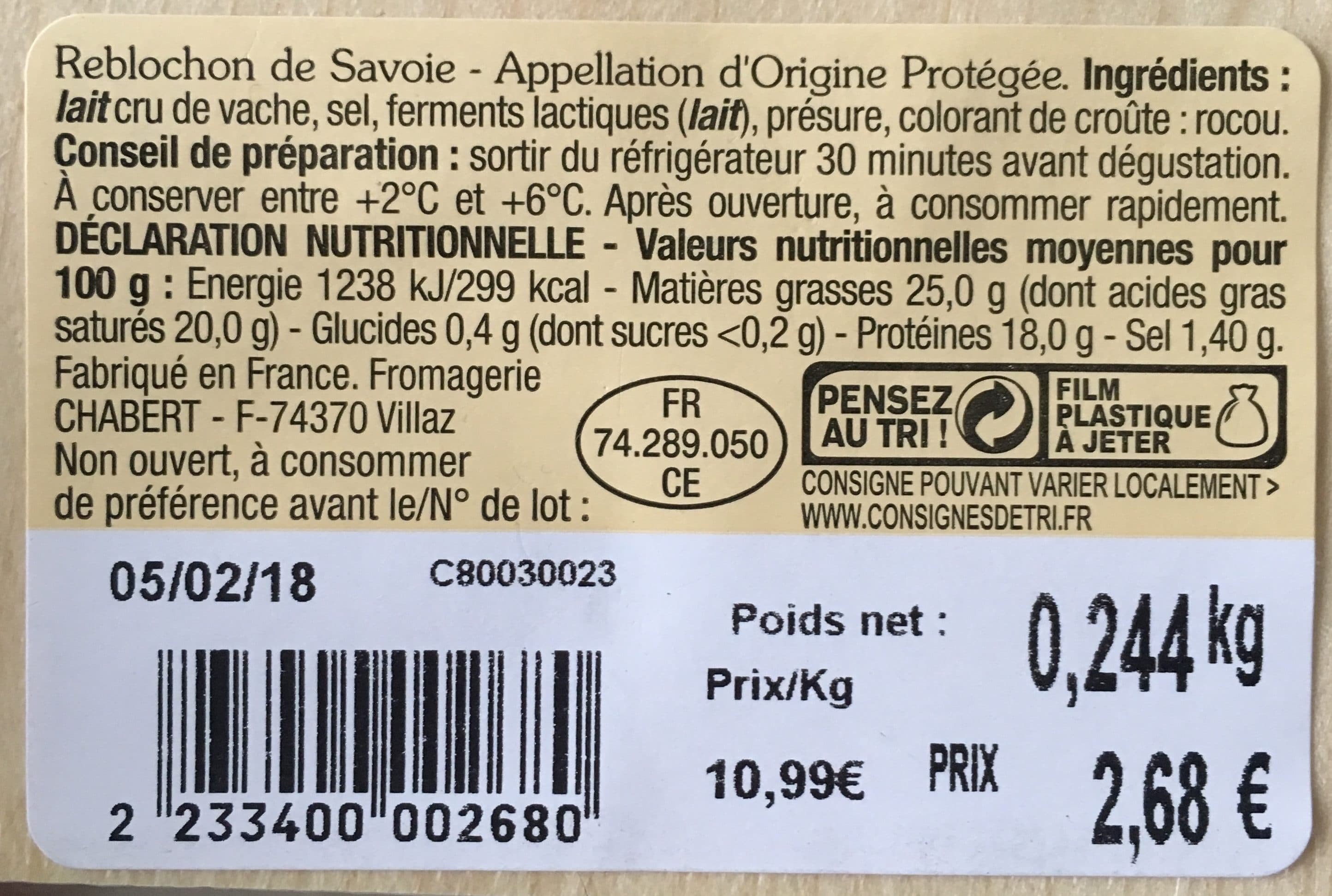 Lidl Reblochon de Savoie packshot