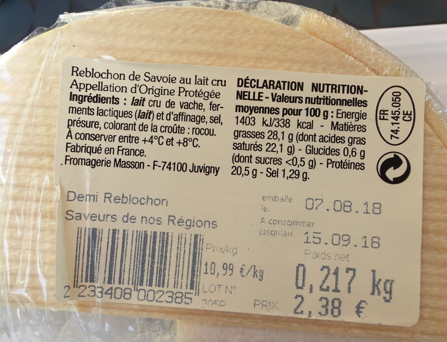 Saveurs de nos Régions Reblochon de Savoie packshot